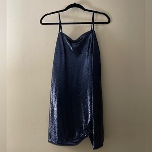 Navy sequin dress